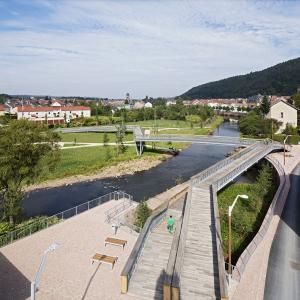 Passerelle et aménagement paysager, Raon l'étape (88), Atelier Cité Architecture