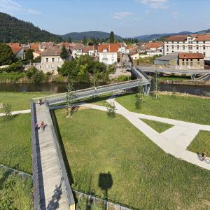 Passerelle et aménagement paysager, Raon l'étape (88), Atelier Cité Architecture