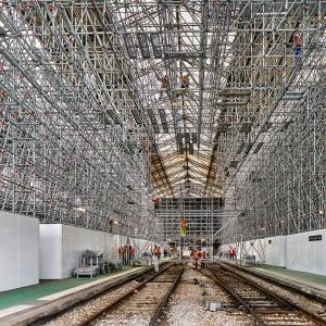 Gare d'Austerlitz, Paris, démontage de la verrière, Arnholdt Echafaudages 
