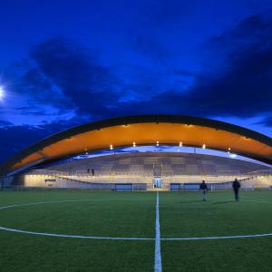 Tribune du stade Salif Keita, Cergy, Val d'Oise, B+C architecte