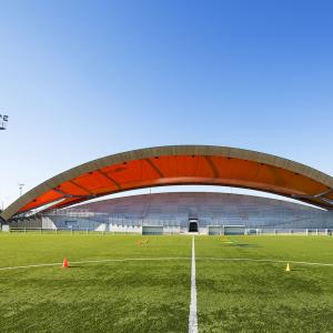Tribune du stade Salif Keita, Cergy, Val d'Oise, B+C architecte