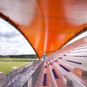 Tribune du stade Salif Keita, Cergy, Val d'Oise, B+C architecte