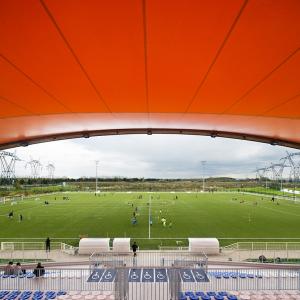 Tribune du stade Salif Keita, Cergy, Val d'Oise, B+C architecte