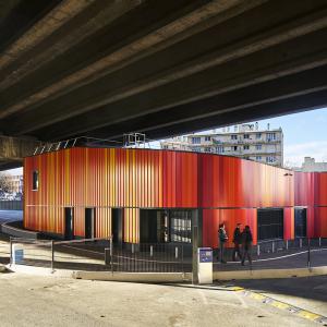 Préfourrière sous le boulevard périphérique, Porte Pouchet, Paris 17, GAIA architecte